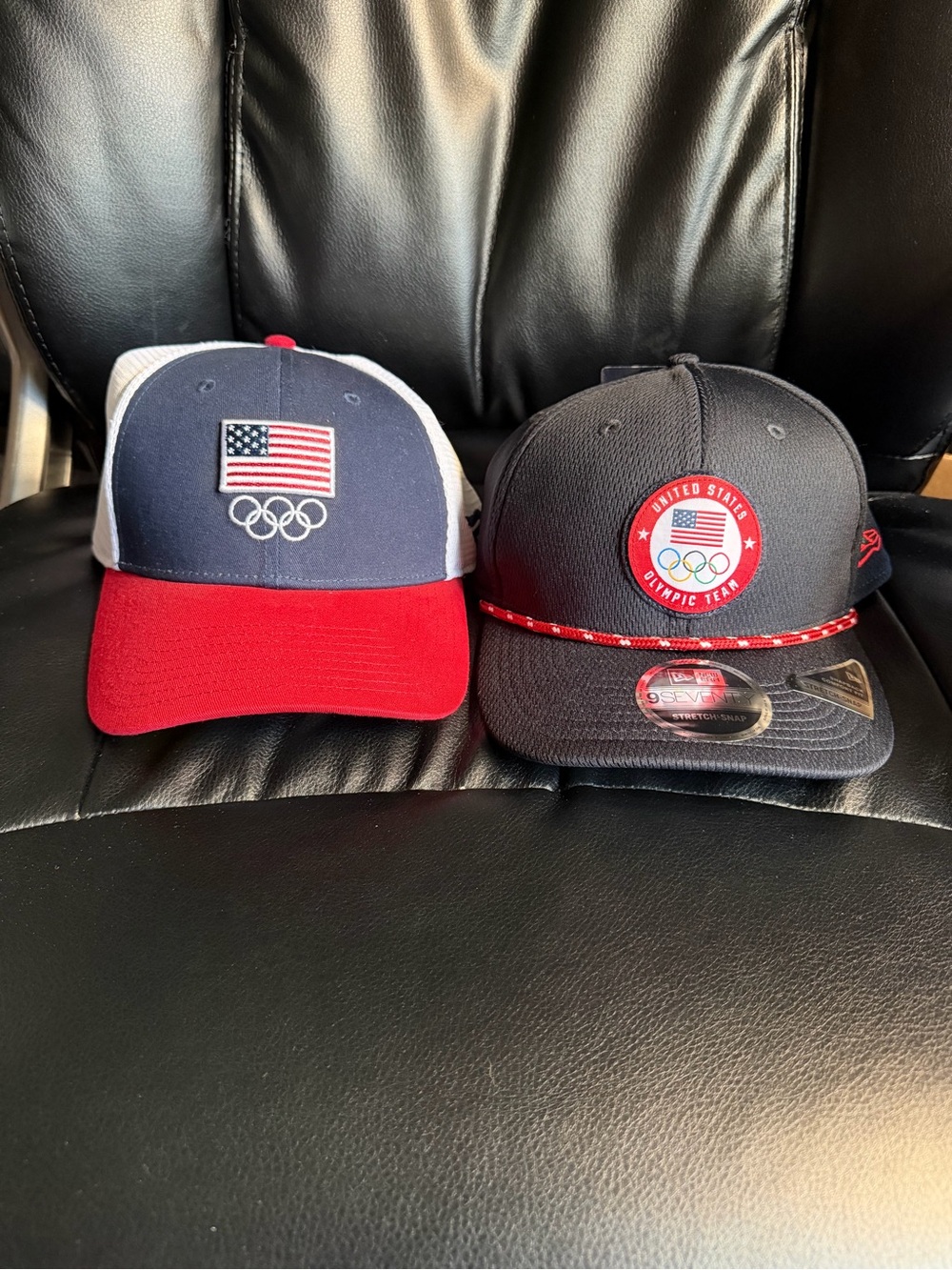 Two Team USA Hats Fanatics/New Era Adjustable One Size Fits Most Snapbacks